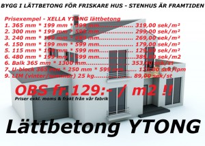 Lettbetong YTONG Billigt fra Sverige